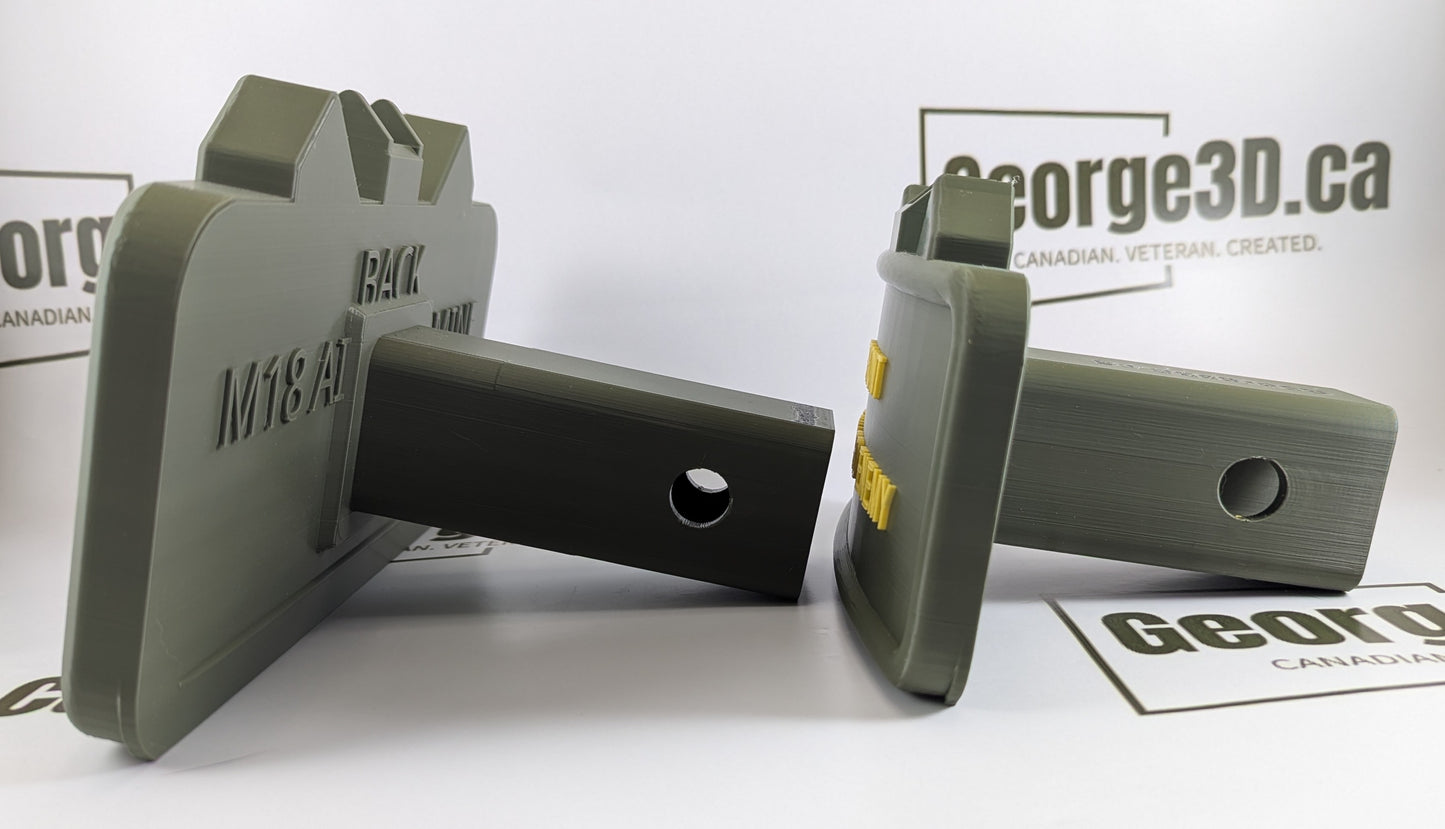 Claymore Hitch Receiver Cover | "Front Toward Enemy"